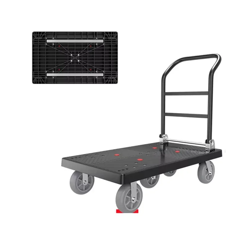 Heavy Duty 550kg Foldable Warehouse Trolley Platform Cart Industrial Folding Hand Truck for Factory Logistics Storage Mover