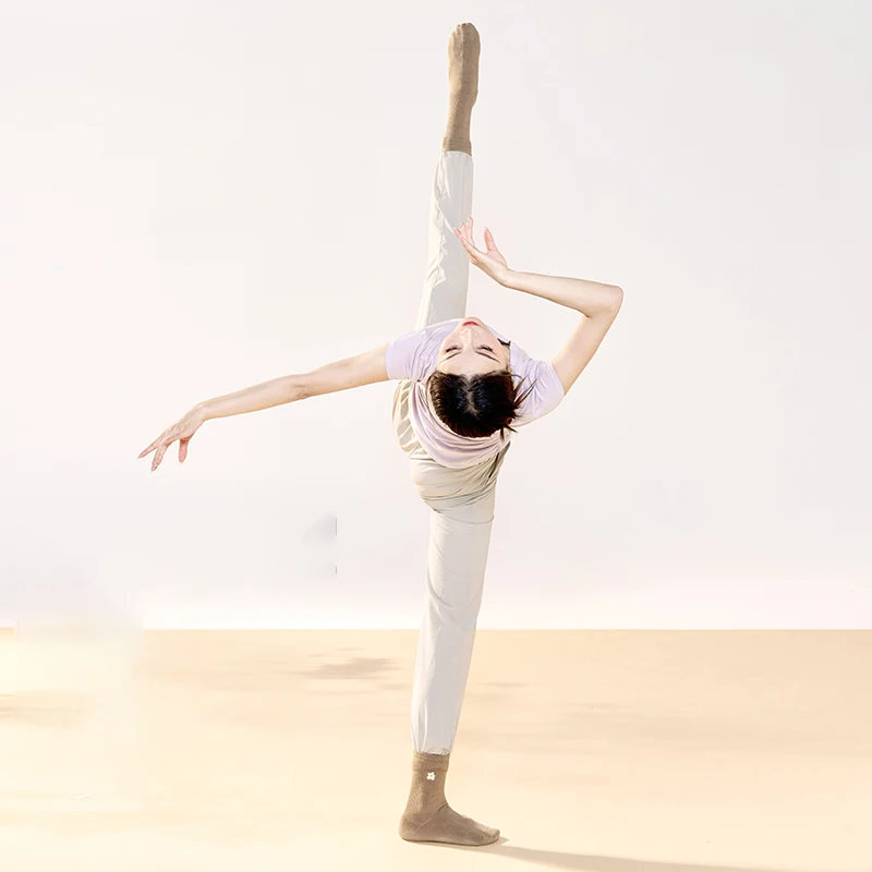 Moderne dans rechte en losse broek met wijde pijpen, ronde kegelvormige broek, Chinese dansdansbroek, training en lichaamsvormende cl