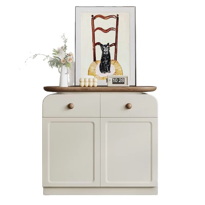 

Integrated storage cabinet against the wall, walnut bucket cabinet, small apartment retro selection