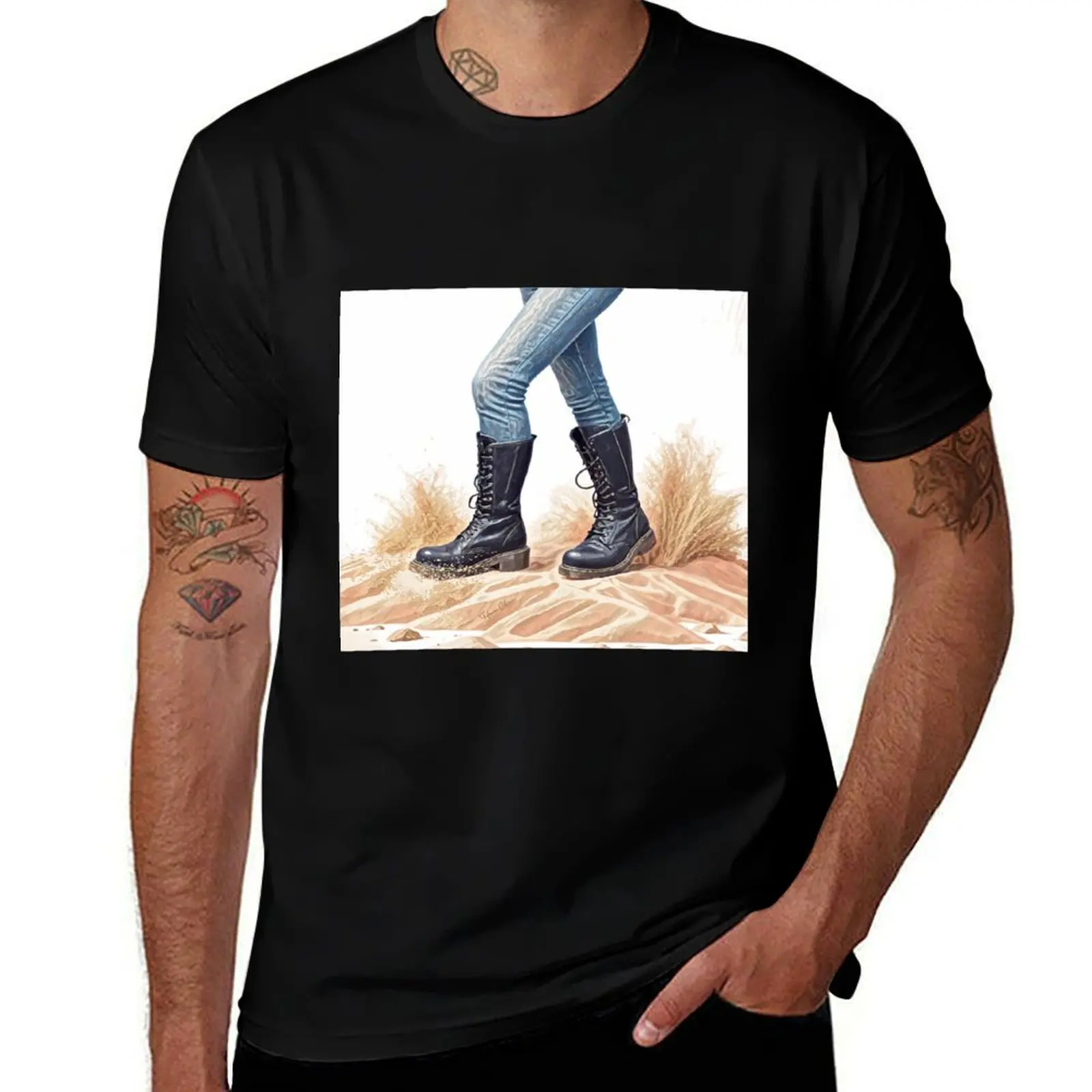 

retro Dust boots T-Shirt sublime luxury t-shirt oversizeds mens t shirt