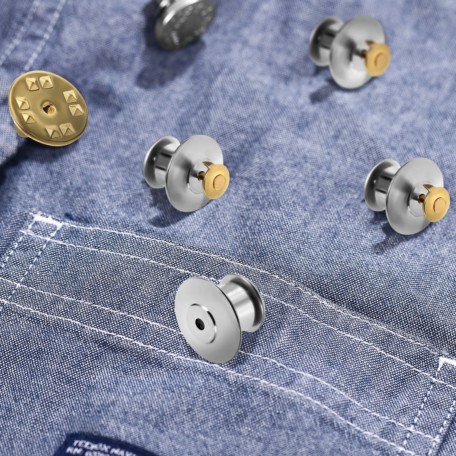 

120Pcs Premium Copper Locking Needle Backs Strong Reliable Polished Surface for Craft Needle Replacement Brooch Lapel Hat