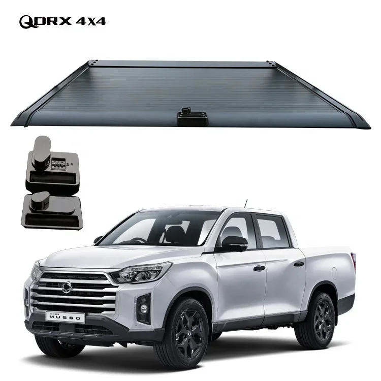 QDRX Aluminum Tonneau Cover Retractable Roller Lid Pickup Manual Bed  For Ssangyong Musso