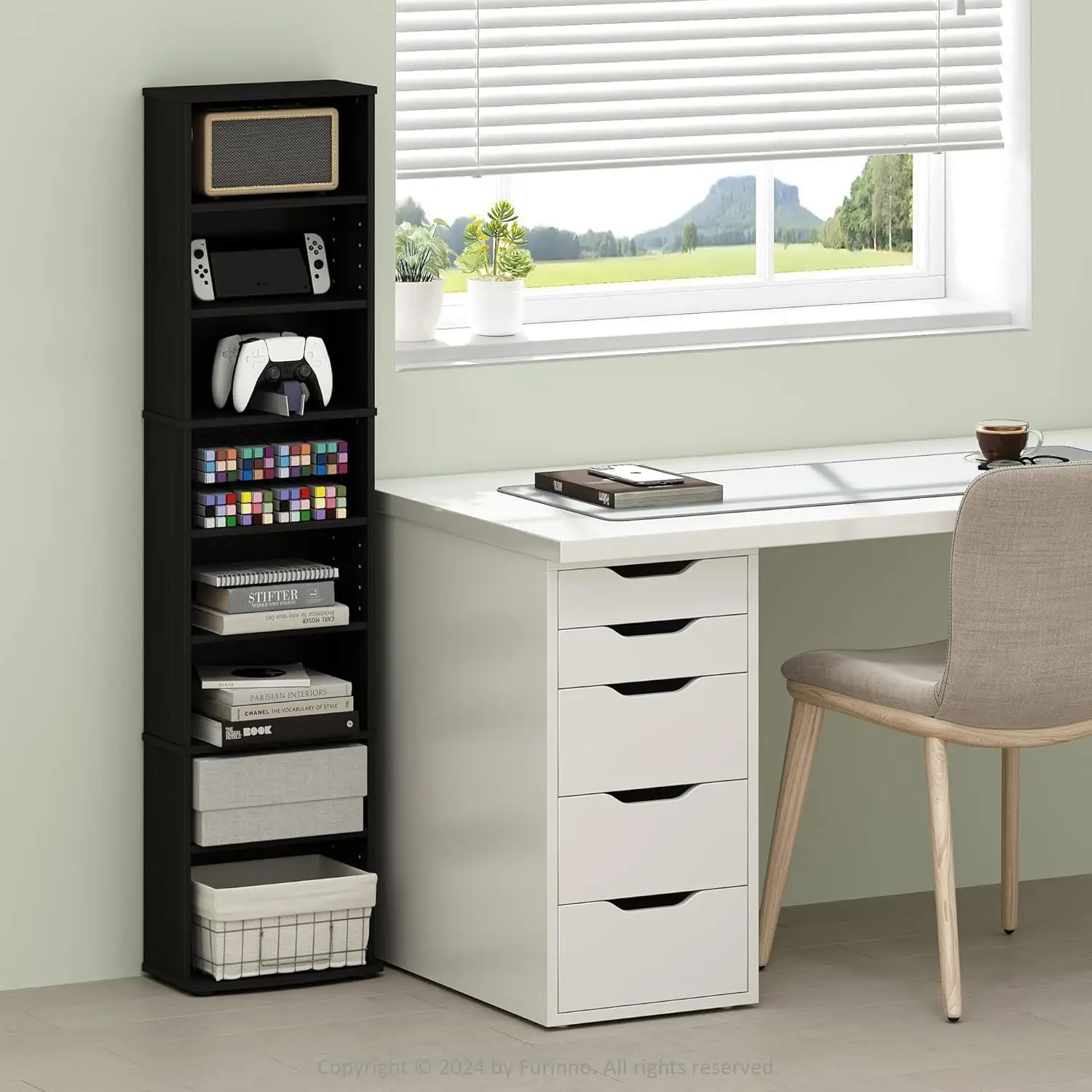

JAYA Space Saving Multimedia Storage Tower, Espresso