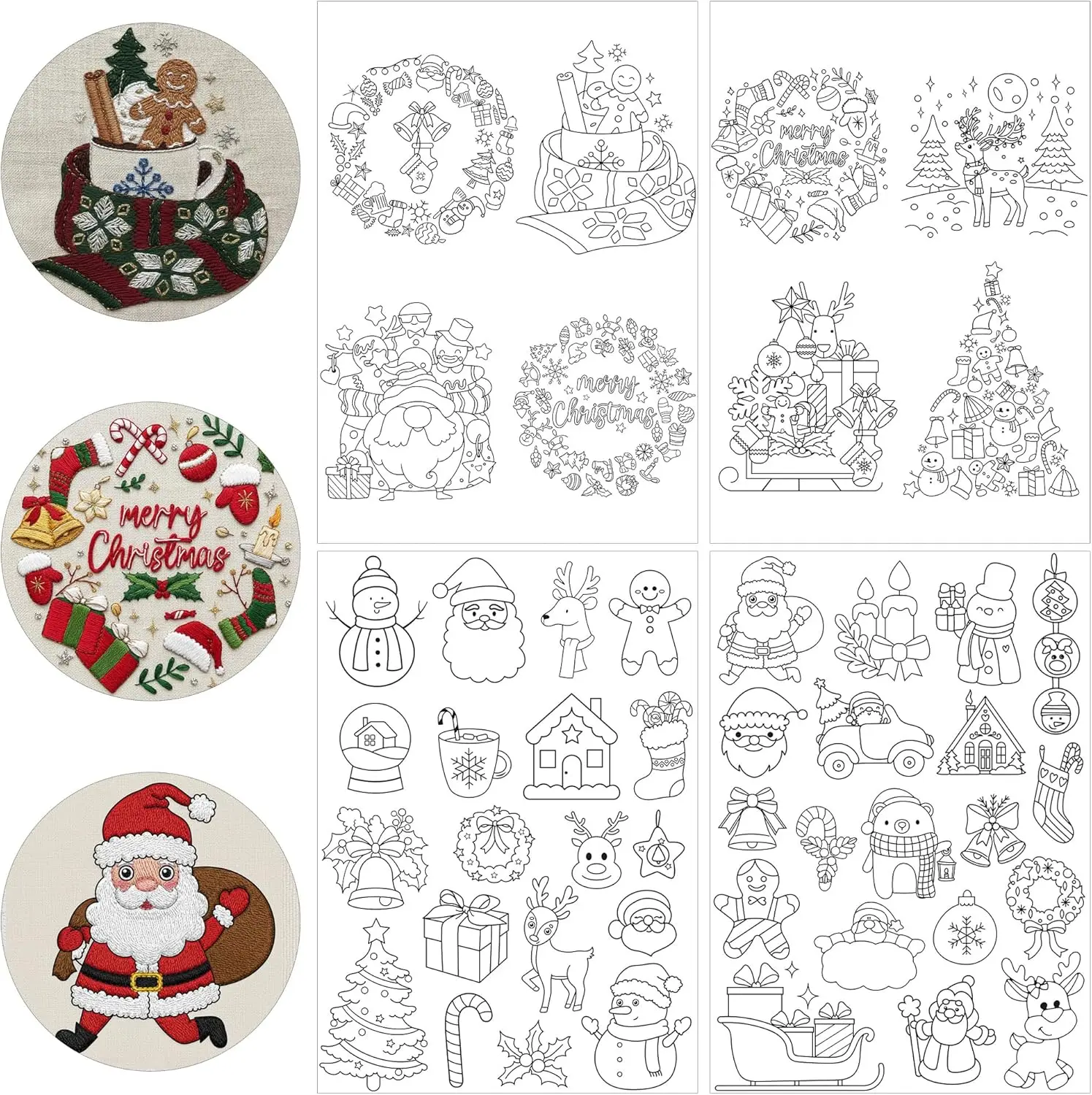 Wasserlösliches Stabilisator-Stickmuster, Weihnachtsstift und Stich-Stickpapier, lösliche Schablone, Hand-Nähmuster