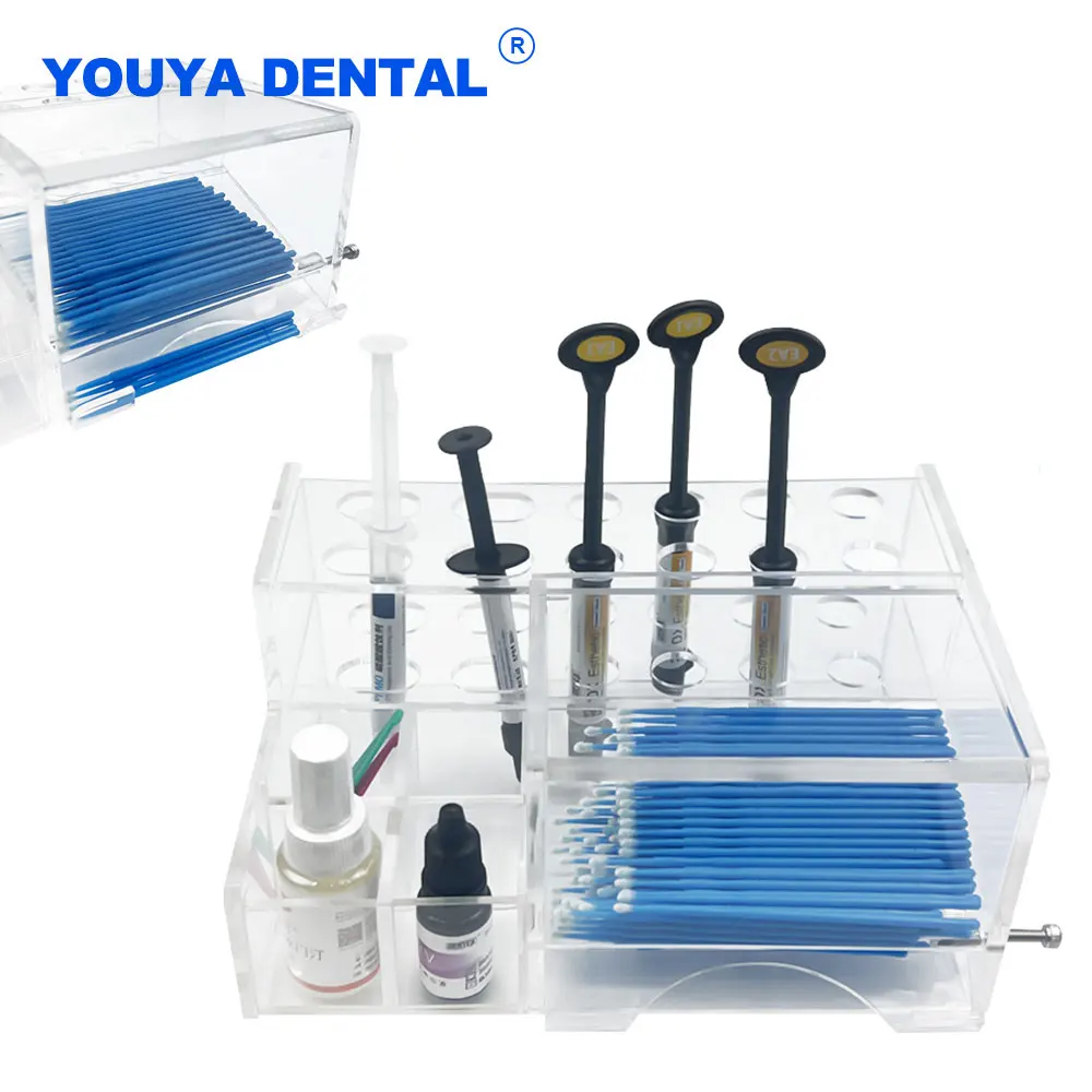 Acrylic Adhesive Holder Clear Dental Resin Syringe Composite Organizer Adhesive Applicator Brush Dispenser Placement Rack Tool