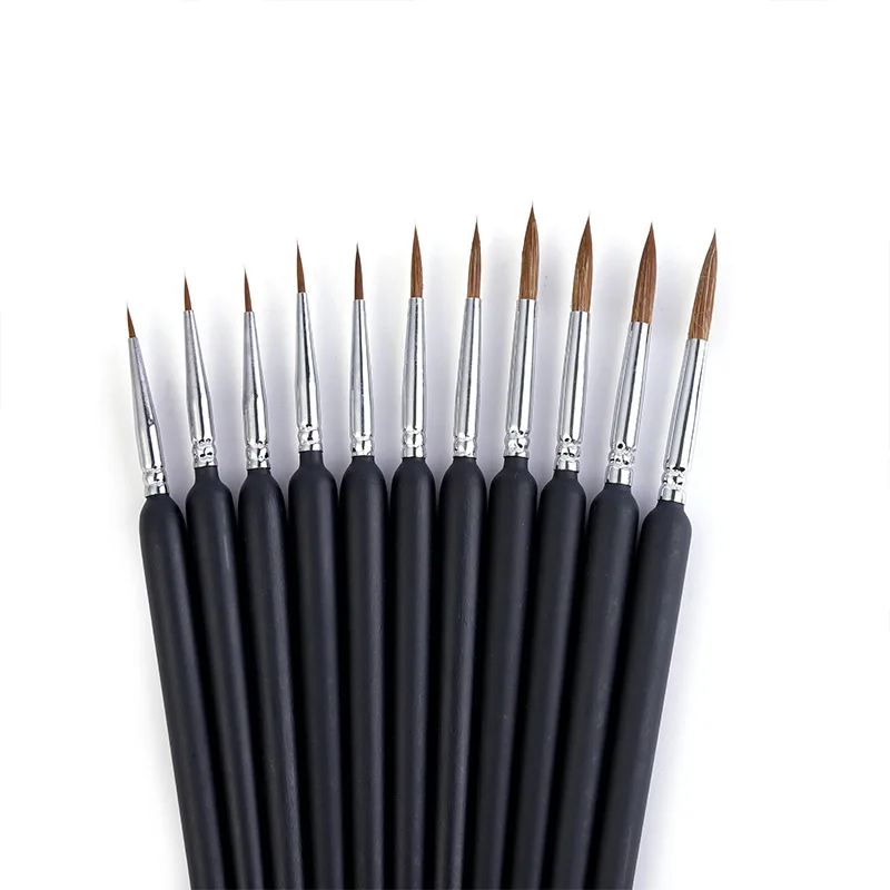 110pcs Miniature Hook Line Pen art painting brushes weasel hair paint brush gouache watercolor oil paints artists Hand Painted