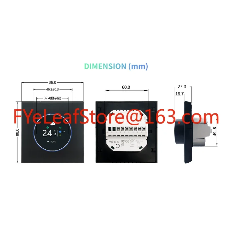 Weekly Programmable Modbus Thermostat Fan Coil WiFi Smart Room Thermostat