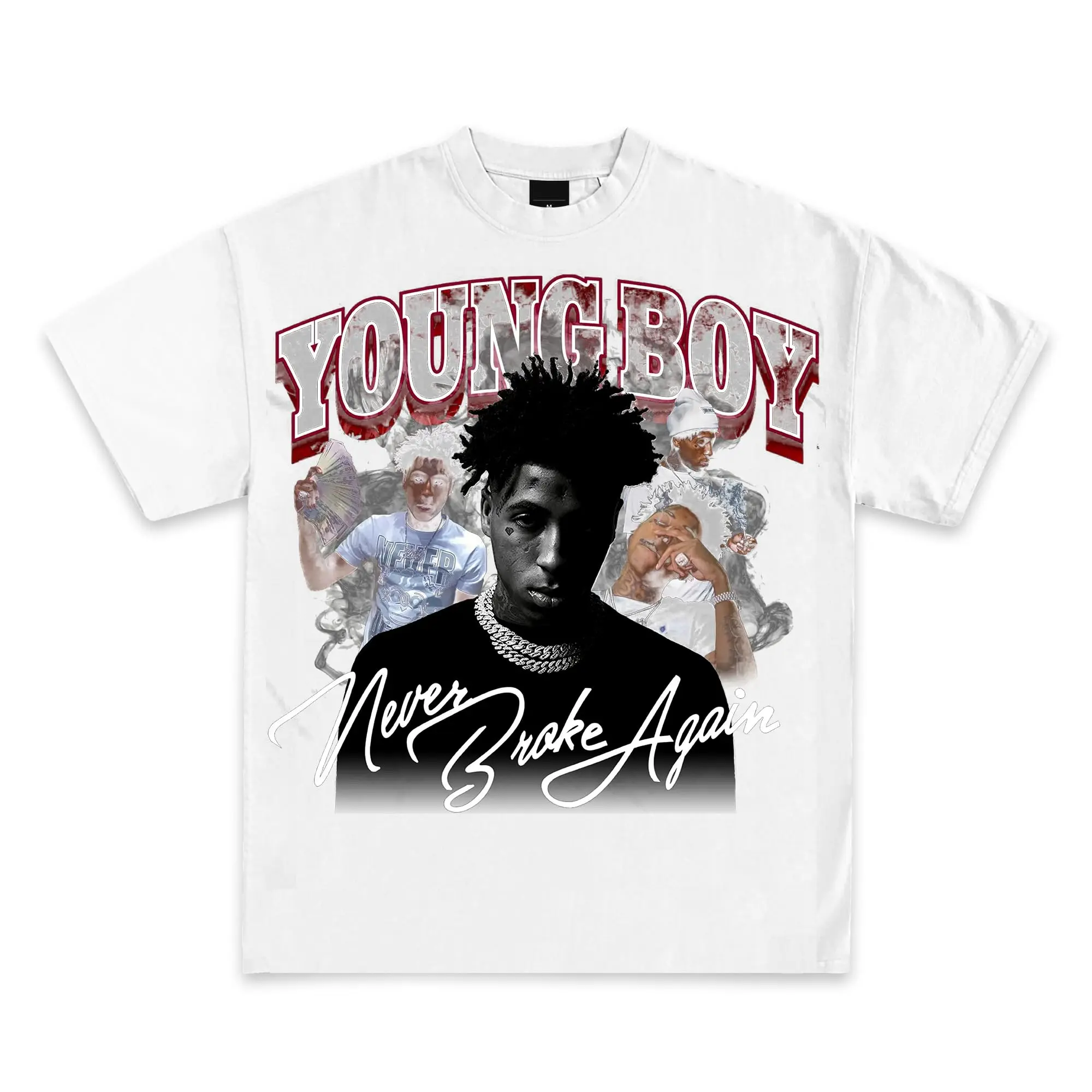 تي شيرت Youngboy Custom Never Broke Again تي شيرت جرافيك عالي الجودة قمصان MASA ثقيلة الوزن للرجال ملابس الشارع الشهير Harajuku Y2K