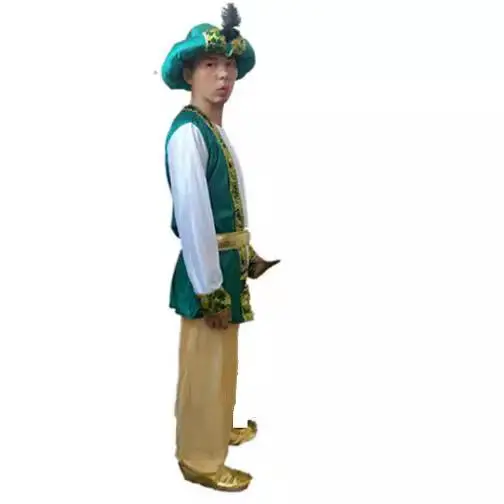 هالوين تأثيري الكبار الأطفال حفلة تنكرية الكرة علاء الدين الأمير الملك أداء الوالدين والطفل زي Ele ثوب مسائي