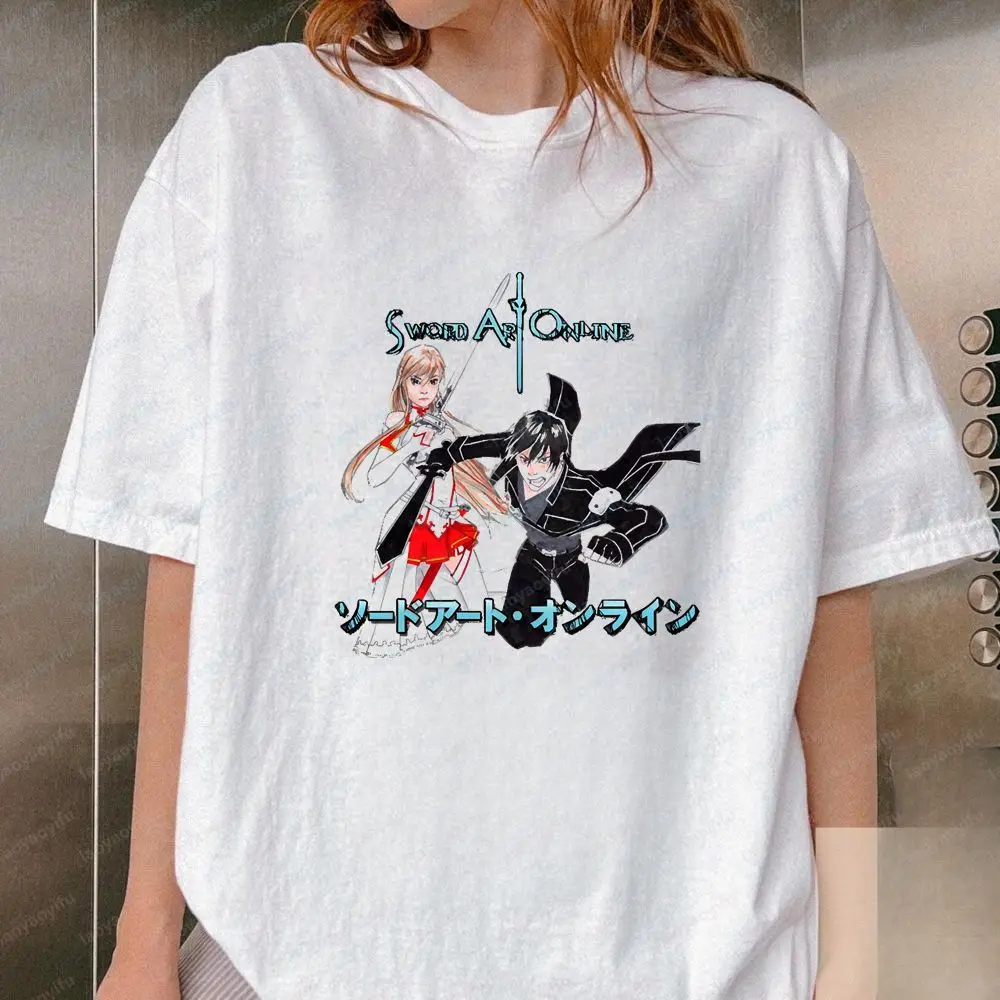 Sword Art Online: camiseta de manga corta con un diseño único y moderno de estilo Harajuku, para hombre y mujer, de talla grande y confeccionada para mayor comodidad.