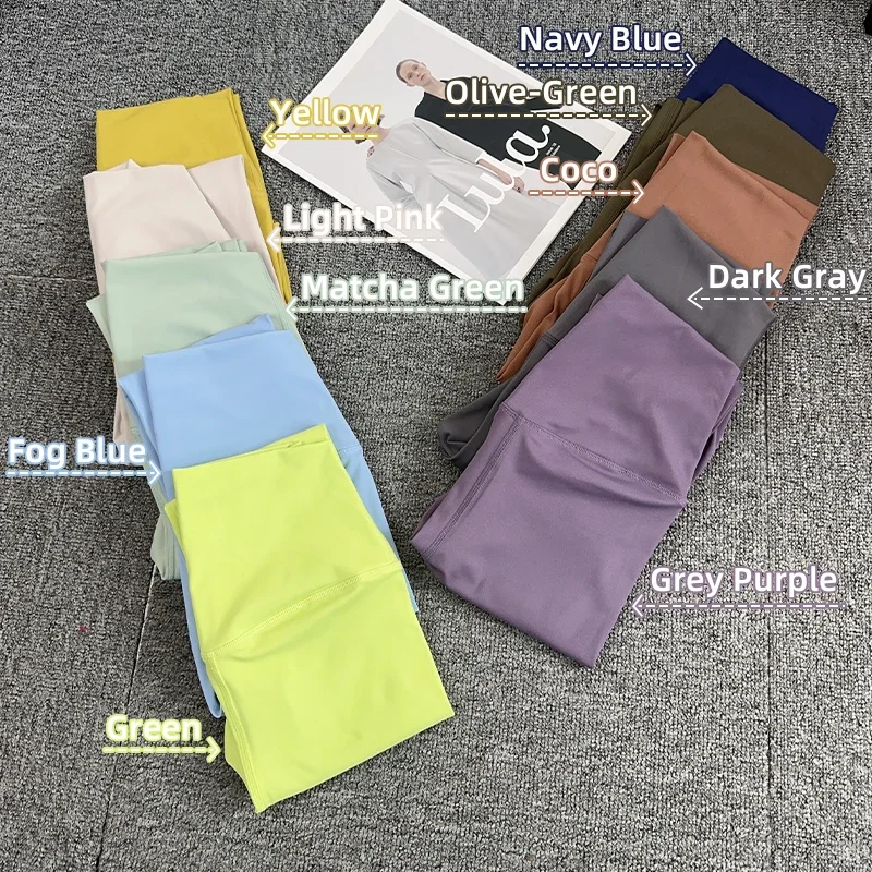 Dopamine Color Palette Women Yoga Pants High Waist Elastic No Awkward Line Comfort Leisure Outdoor Pilates Cycling Sports Pants