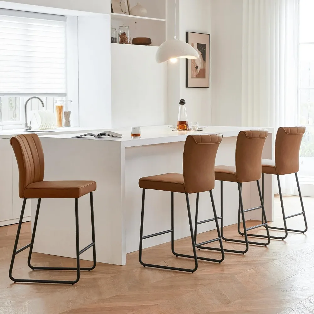 

Bar Stool Set of 4, 27 Inch Upholstered Counter Height Bar Stool, Bars Stools