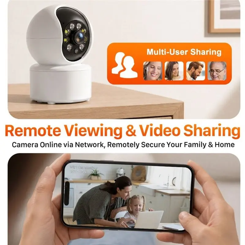 NEWCCDD WIFI Smart Camera 3MP 4PCS Security Protection Baby Monitor Cam Full Color Night Vision Ai Human Tracking Two-Way