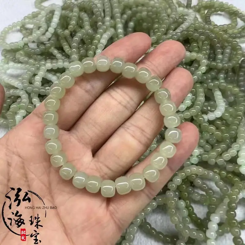 Hetian Jade Old-Shaped Bead Bracelet Material Is Delicate, Dense, And Fashionable, Versatile