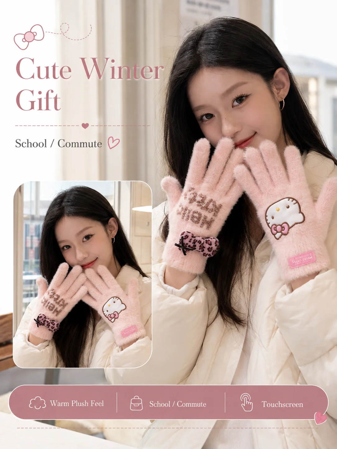 Winter Clothing Drive - Rękawiczki Sanrio Fuzzy na jesień i