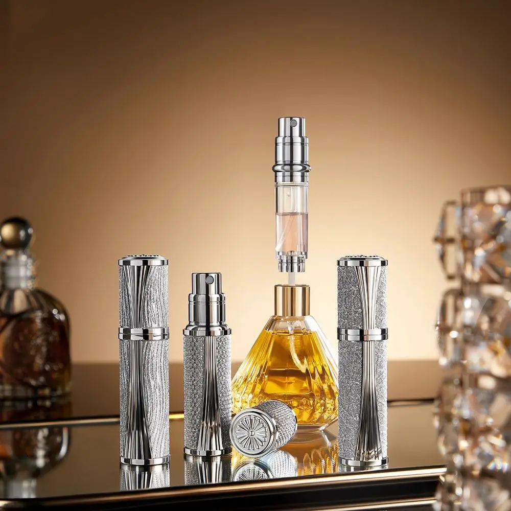 Luxury Self-pumping Leather Spray Bottle Refillable Fine Mist Bottom Filling Bottle Empty Bottle Fragrance 5ml Atomizer Gift