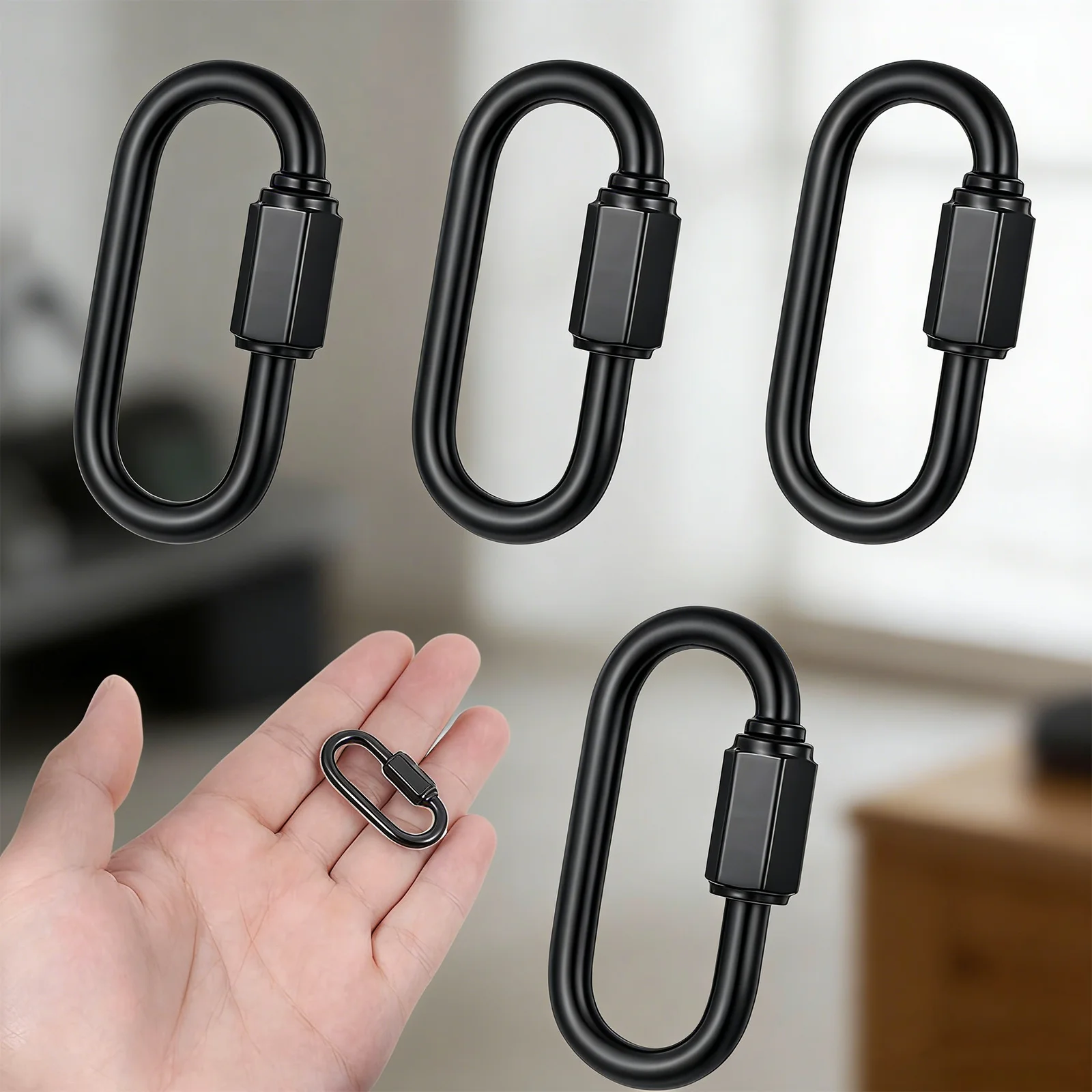 Quick Links, Duty Durable Chain Connector, Locking Carabiners for Connecting Hammock, Key Chain, Pet Leash, Gym, Camping