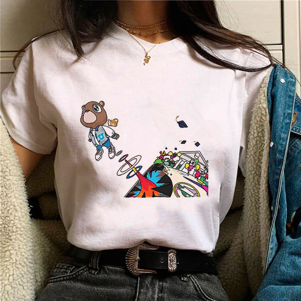 Bear top women harajuku summer manga tshirt female funny harajuku y2k clothes