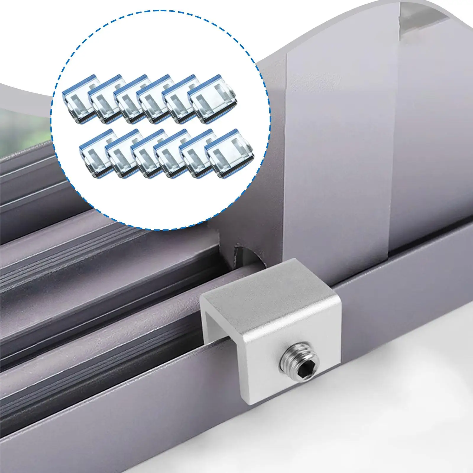 12 قطعة مشبك أمان النافذة أبازيم قوية 0.7 × 1 بوصة ملحق سهل التركيب متعدد الأغراض خفيف الوزن بانت الساق مكافحة السحب كليب #1