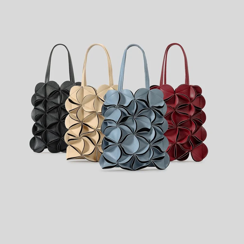 

New Fashion Brand Handbags Women Flower Cute Bag Solid Luxury Champagne Bags Floral Bride Totes Cute Trendy Casual Day bag