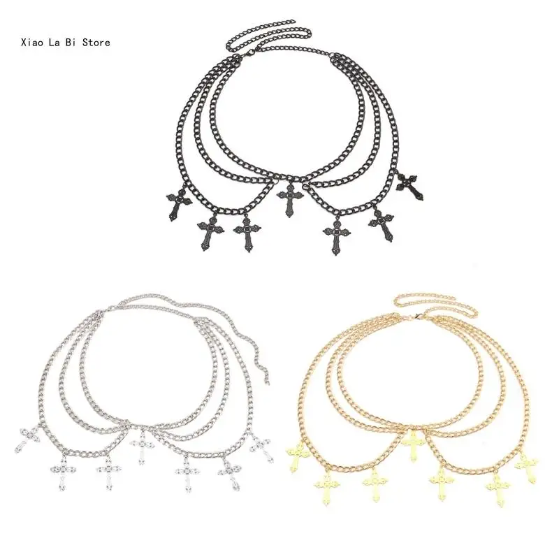 

Hip Hop Waist Chain Elegant Pendant for Women Prom Banquet Club Party Body Jewelry Multilayered Waist Belt XXFD