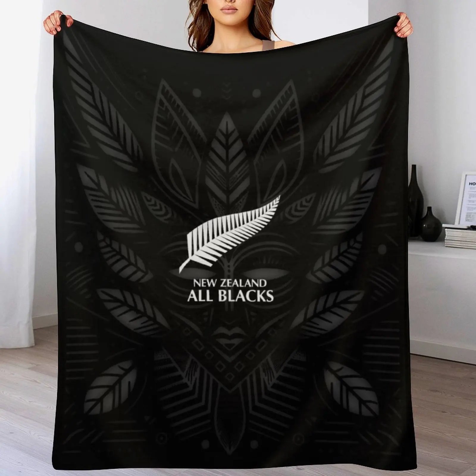 

New Zealand All Blacks Team Spirit Haka Throw Blanket Multi Use Warm Blanket for Living Room Bedroom