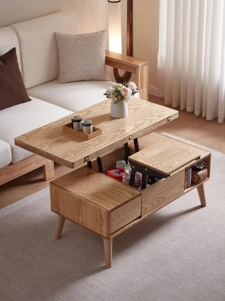 

Living room solid wood lifting coffee table dining table simple modern small apartment
