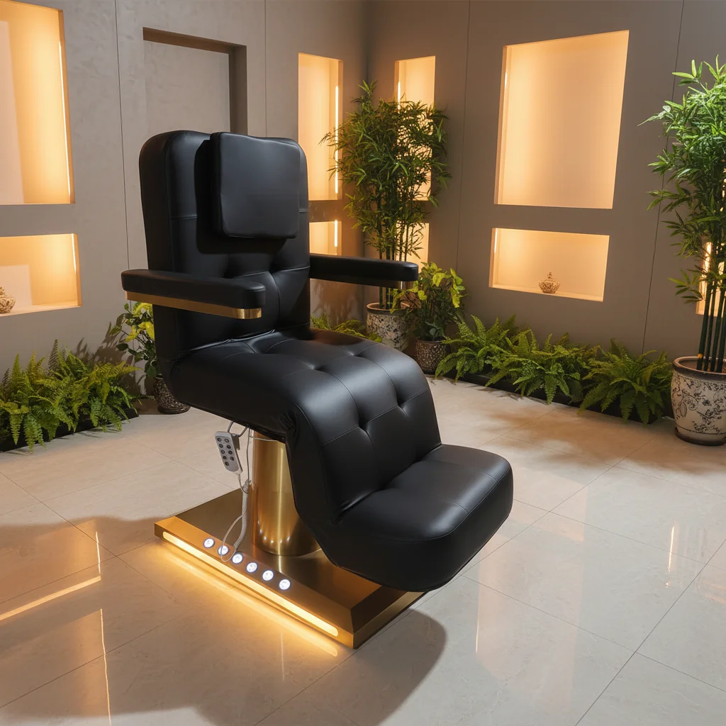 Luxury Spa Salon Electric Heating Treatment Massage Table Medical Esthetician  Aesthetic Facial Lash Beauty Bed