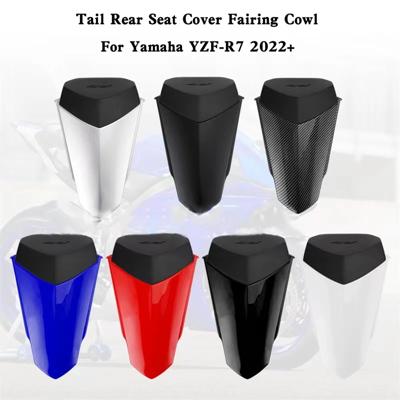 YZFR7 Motorcycle Pillion Rear Passenger Seat Cowl Cover For 2021 2022 2023 2024 Yamaha YZF 700 R7 YZF-R7 YZF R7 Blue Carbon