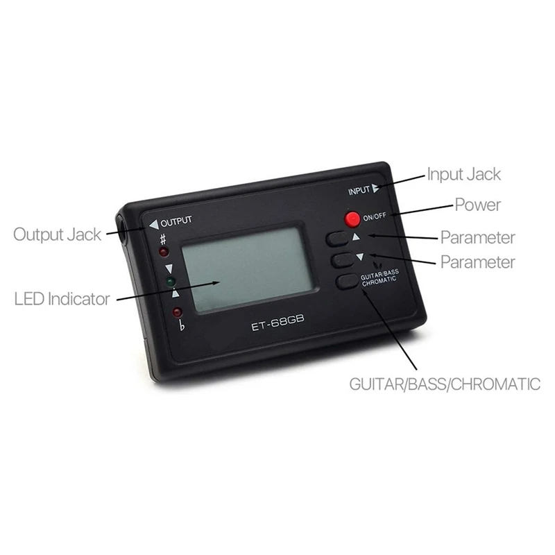 Y67A-ET-68GB LED موالف رقمي باس الغيتار القيثارة الكمان أداة الصوت اكسسوارات القيثارات لوني موالف موالف الغيتار #2