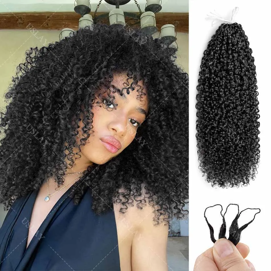 

Предварительно разделенные кудрявые волосы для крючкового плетения, невидимые узлы, натуральные волосы для женщин, для создания прически «перья».