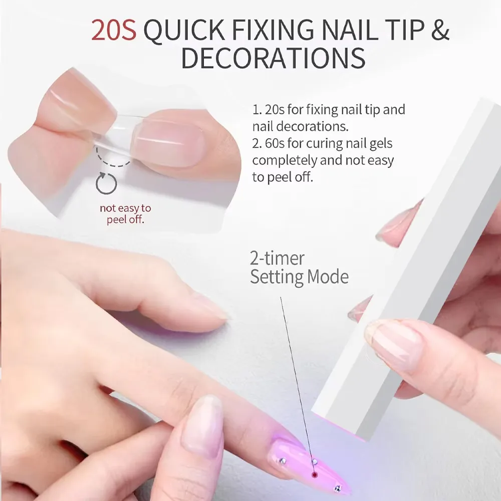 Timerable UV LED Nail Lamp with Adjustable Bracket Base , Professional Nail Dryer for Fast Curing and Gel Nails view 4