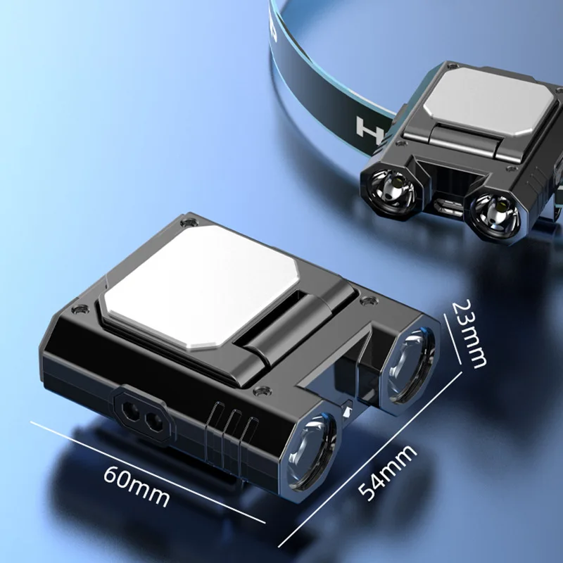 Multifuncional Cap Clip Head Light, Mini Sensor, Farol LED, USB Recarregável, 5 Modos, Luz de Trabalho com Gancho, Strip