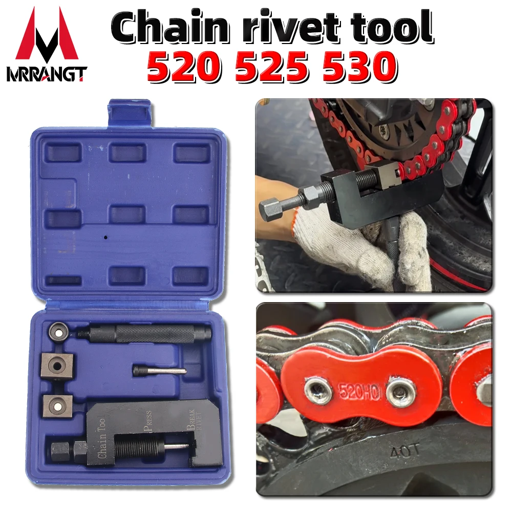 Universal Motorcycle Chain Riveting Tool for 520 525 530 O-Ring X-Ring Professional Repair Kit with Storage Box