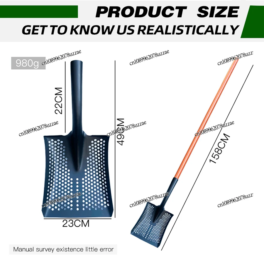 Custom Agricultural Outdoor Tools New Design Garden Shovel and Spade with Hole for Cleaning Stables and Henhouses