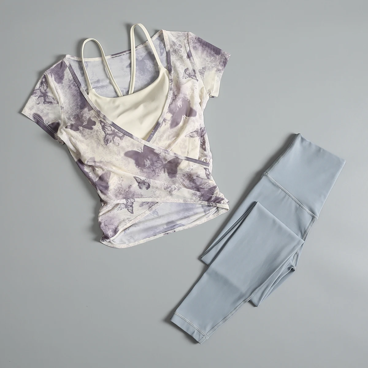 Fitness suit for women in summer high-end and beautiful fashion and sexy quick-drying morning jogging Pilates yoga suit