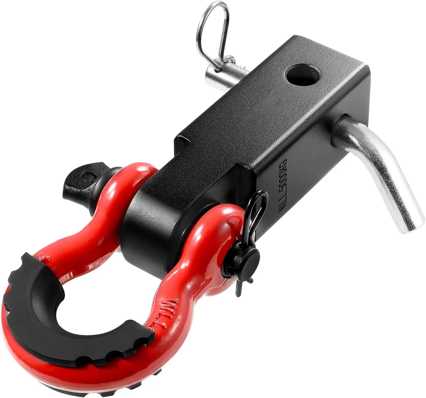 

Shackle Hitch Receiver, Fits 2" Receivers, 44100 lbs Breaking Strength, D Ring Shackle with Trailer Hitch Lock Pin