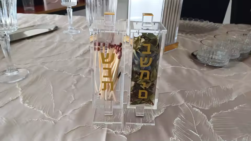 Transparent Acrylic Judaica Shabbat Match Box with Magnetic Lid Lucite Besamim Holder Box with Gold Logo Desktop Decor Gift - AliExpress