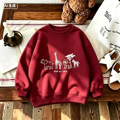 New Autumn And Winter Children's Sportswear Cartoon Printed Pullover Cotton Children's Boys' Casual Sportswear