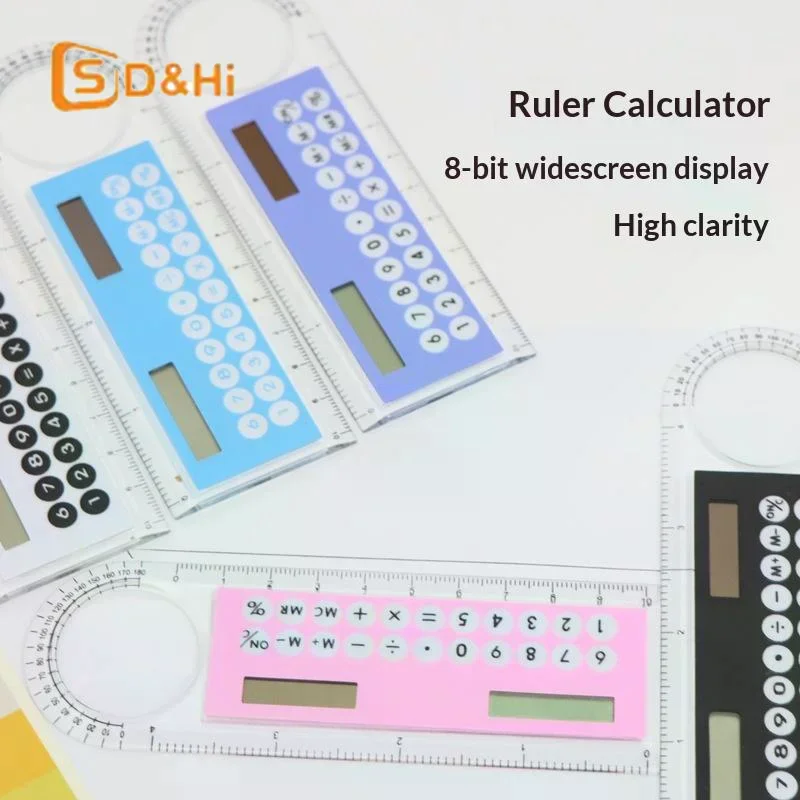 

10cm Ruler Calculator Solar Card Mini Calculation Student Arithmetic Multifunctional Calculator Computer Digital Caliper
