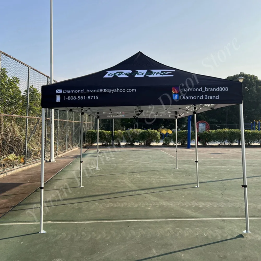 Commercial 3x3 Aluminum Frame Canopy Tent Waterproof PVC Cover Folding Feature Outdoor Trade Shows Advertising Custom Logo