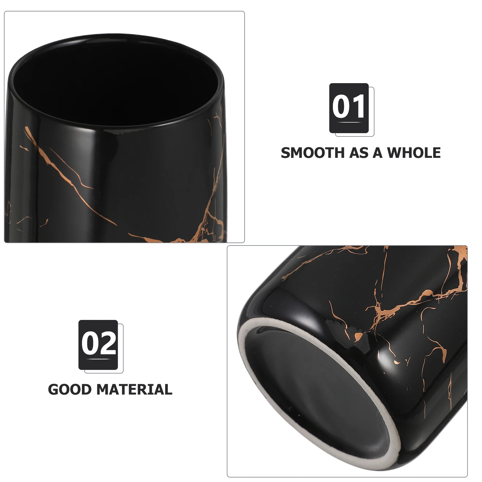 

Marble Tooth Cup Ceramic Bathroom Cups Mouth Wash Holder White Porcelain Toothbrush Container Smooth Design Bath Kitchen