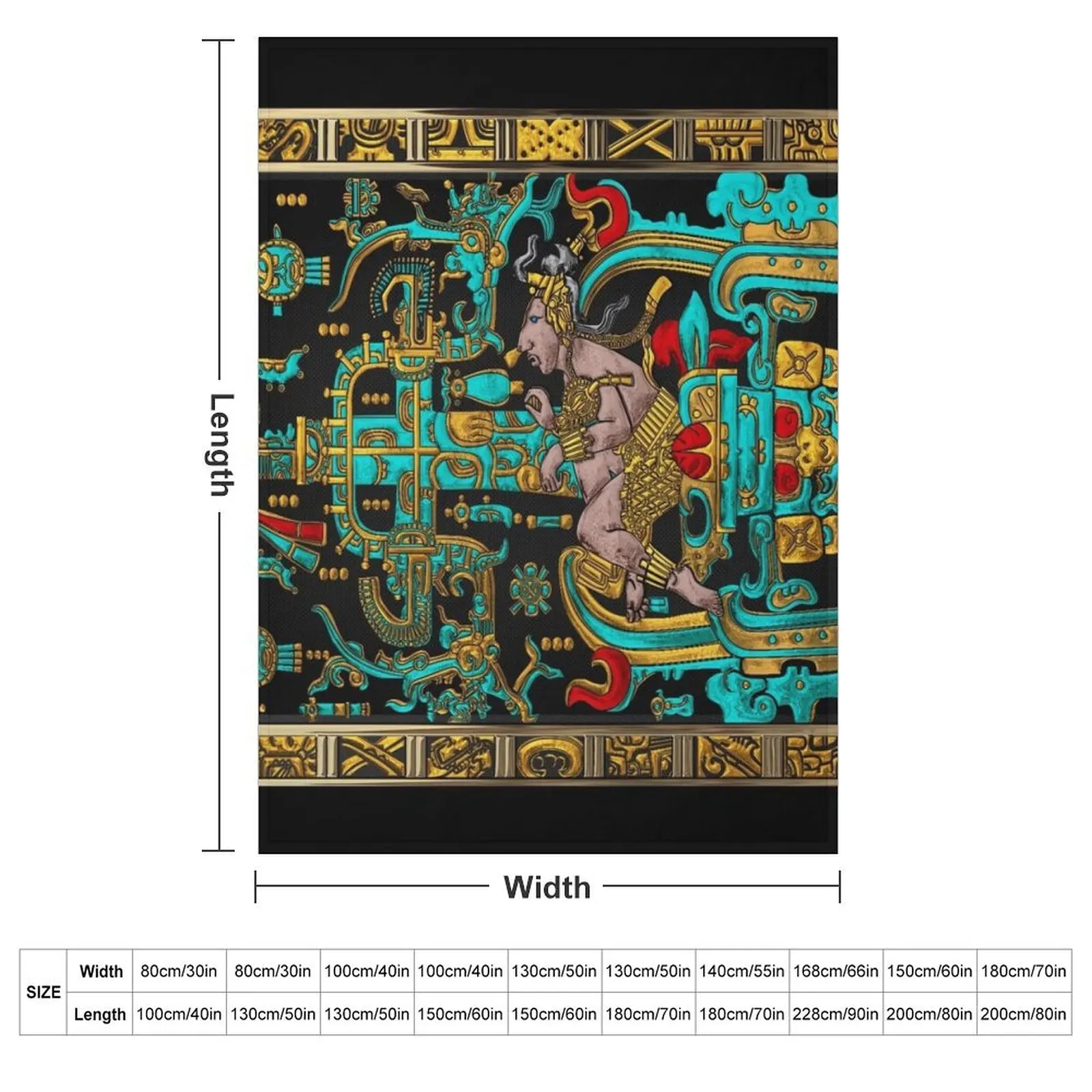 Lid of The Great Tomb of Pakal - Palenque Astronaut over Black No.2 Throw Blanket Kid'S Luxury Brand Luxury Designer Blankets