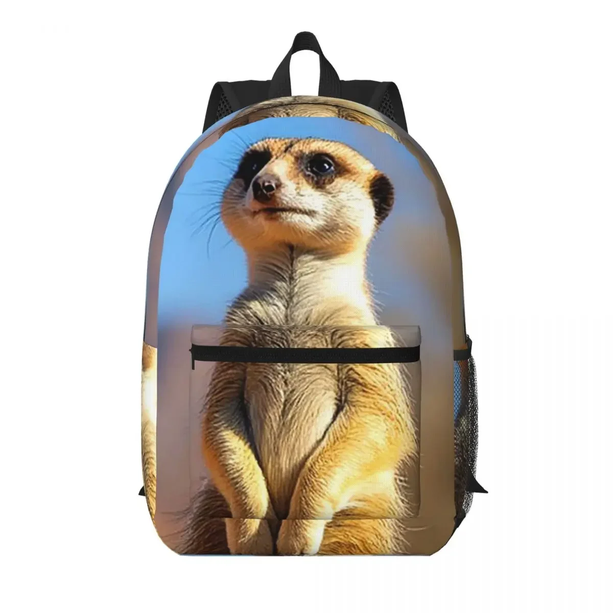 Adorable Meerkat Realistic Student Backpack School Bag Hiking Travel Daypack for Boys Girls Bookbag Shoulder Bags