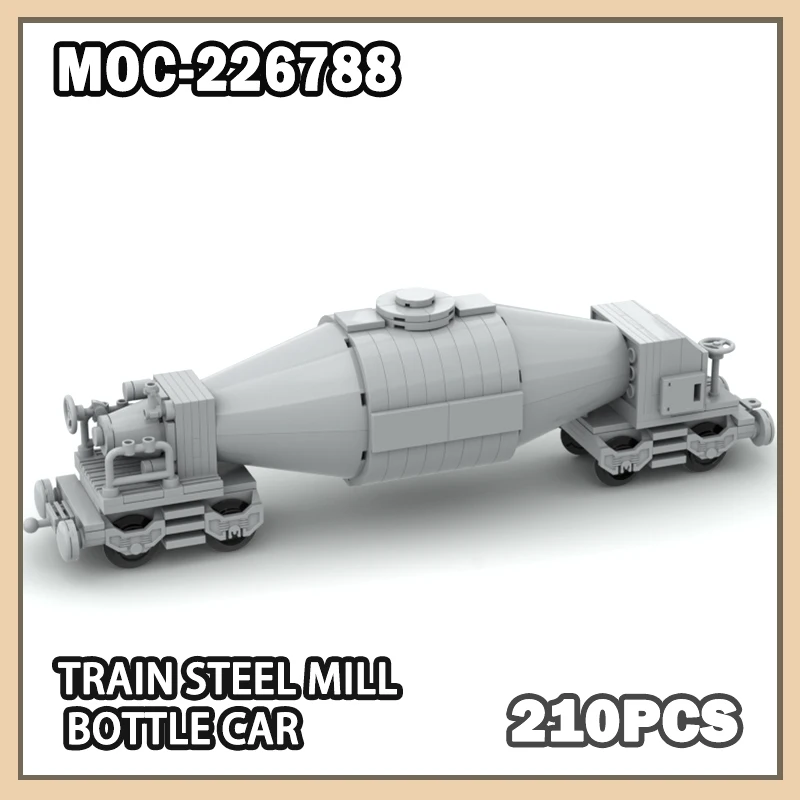 210PCS MOC-226788 Train Steel Mill Bottle Car Train Carriage Locomotive  Building Block Assembly Small Particle Bricks Set Gift