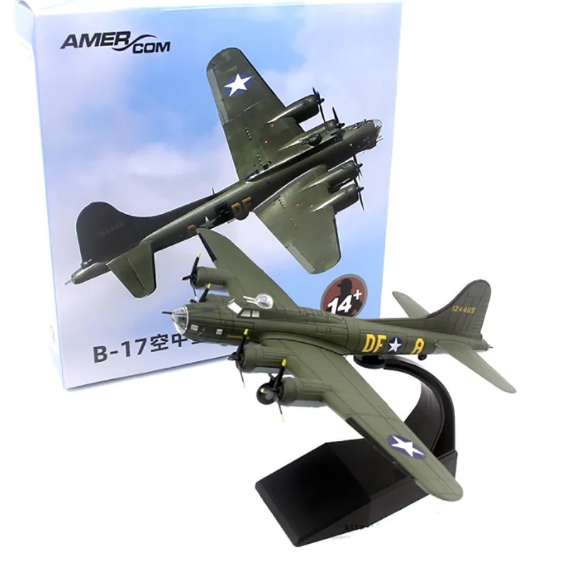 1/144 Scale AMER United States B-17F Flying Fortress Aircraft Memphis Belle B17 Finished Militarized Combat Aircraft Model