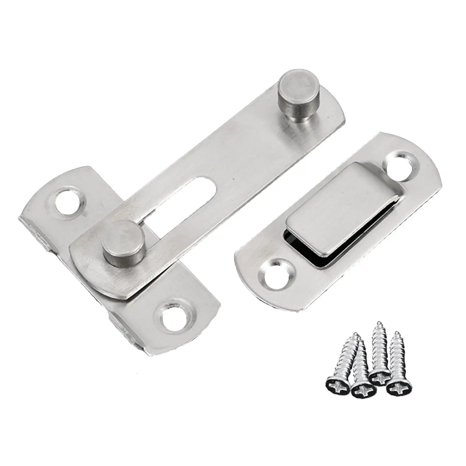 

5Pcs Stainless Steel Hasp Latches Sliding Door Chain Locks - Security Hardware for Windows, Cabinets, Hotels & Pet Gates