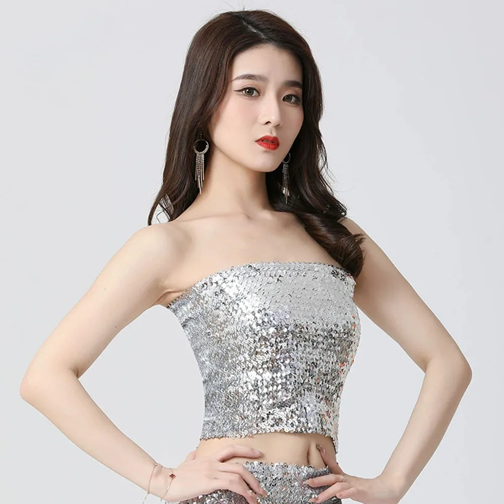 shiny-top-ds-performance-stage-outfit-nightclub-flash-inner-outfit-high-bounce-strapless-wrap-around-the-chest