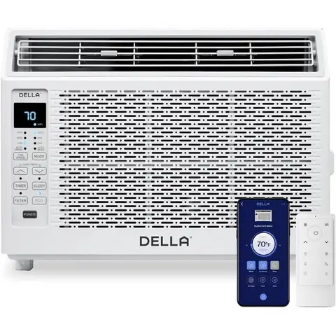 6000 BTU Energy Saving Window Air Conditioner for Up to 250 Sq. Ft Cooling with Smart WiFi Controls Works with Alexa and GEO Lo