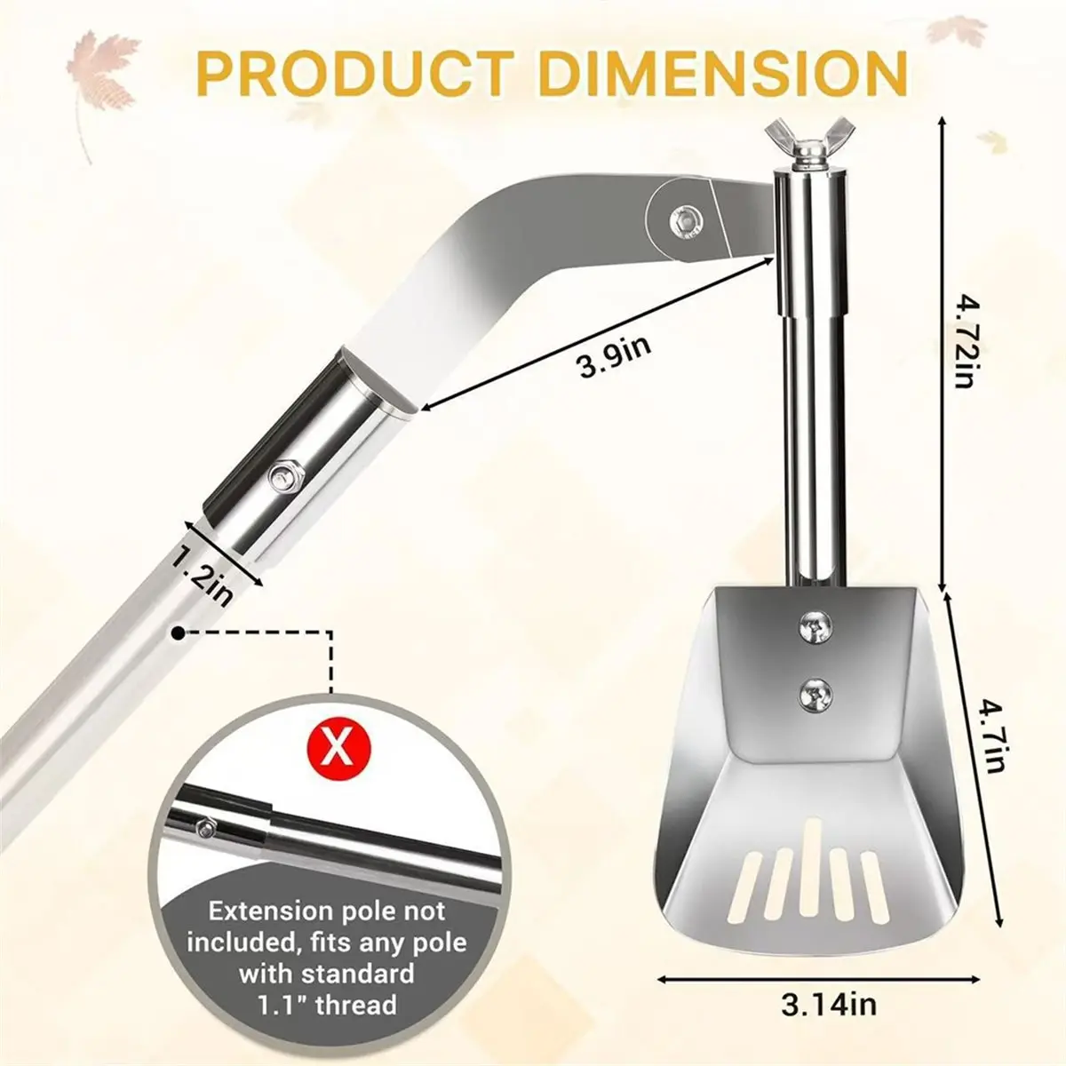 

Utility Design Aluminum Alloy Gutter Cleaning Tools for Household Use, Multifunctional Roof Shovel